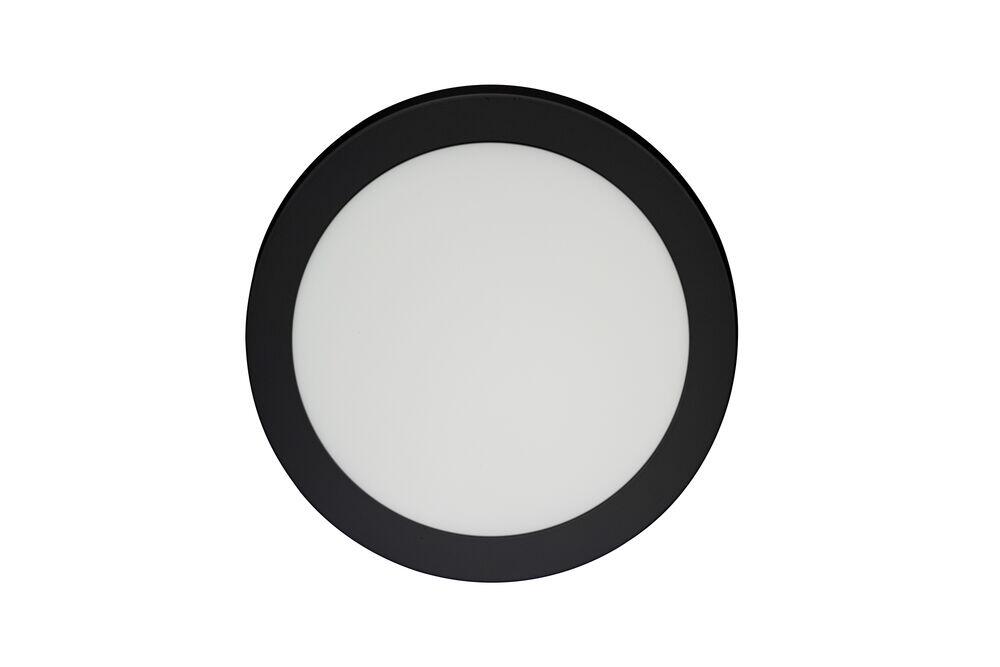 Painel Sobrepor LED Redondo Preto 12w 3.000k Luz Branco Quente Blumenau Iluminação