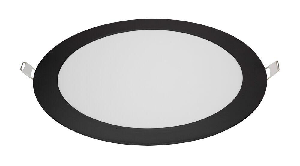 Painel Embutir LED Redondo Preto 18w 3.000k Luz Branco Quente Blumenau Iluminação