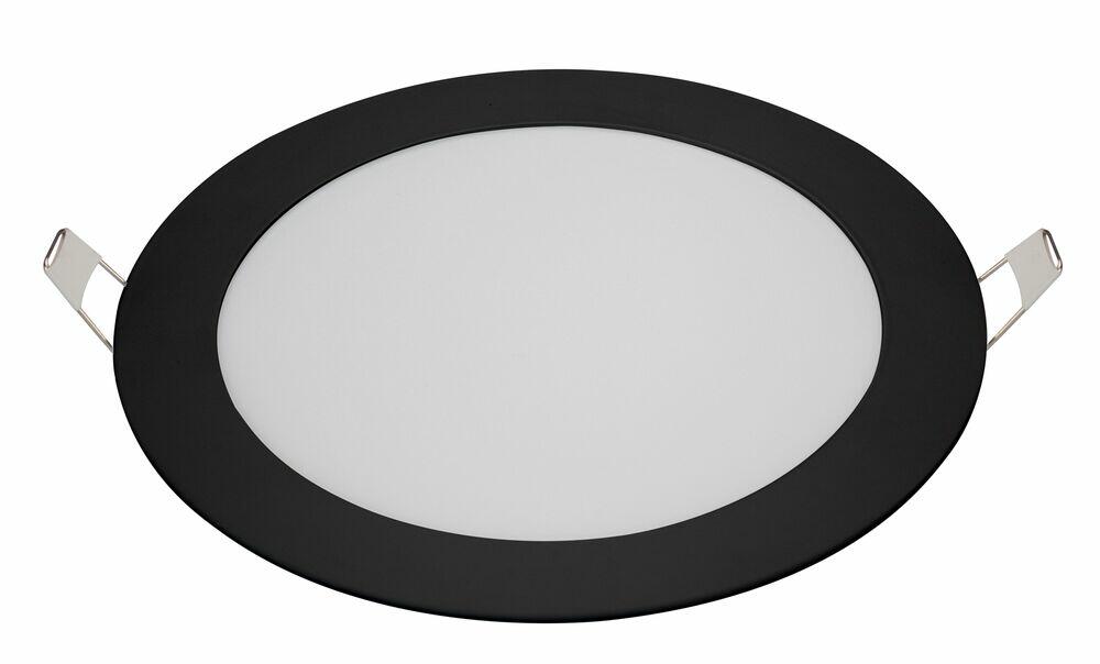 Painel Embutir LED Redondo Preto 12w 3.000k Luz Branco Quente Blumenau Iluminação