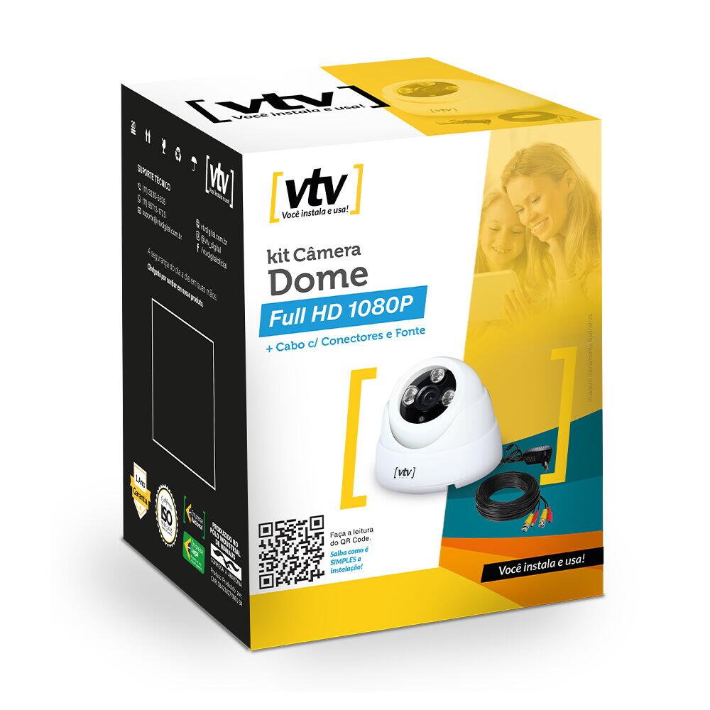 Kit Camera de Seguranca Dome IR-L12 1080P Branca VTV Digital