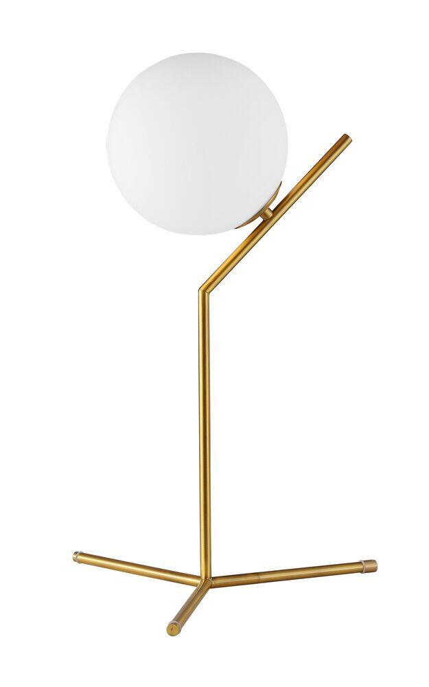 Luminária de Mesa Blumenau Iluminação 1 Lâmpada Dubai Globo Dourado/Branco G9