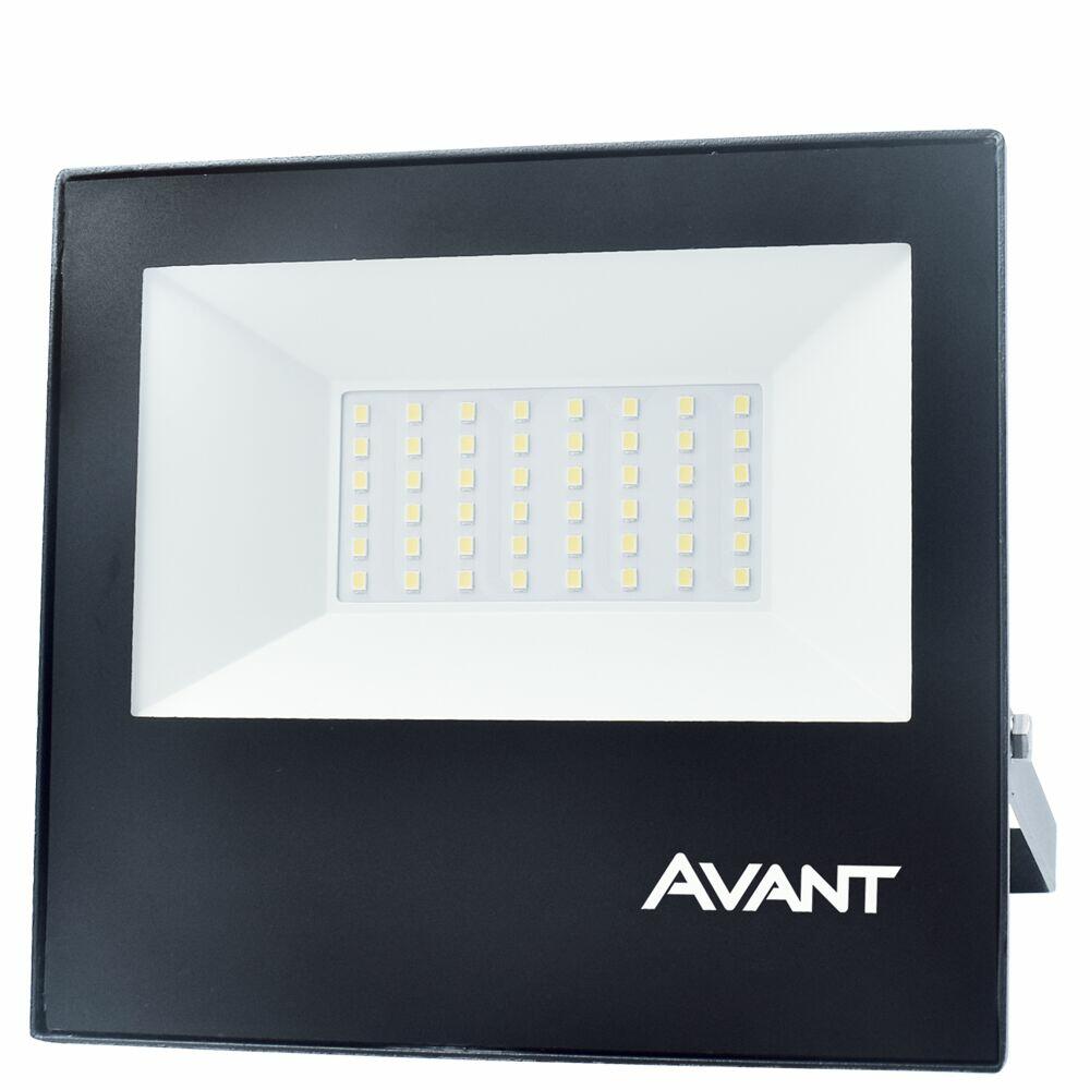 Refletor LED Slim50 Luz Neutra 50W 4000K Preto Fosco Luz Neutra Avant