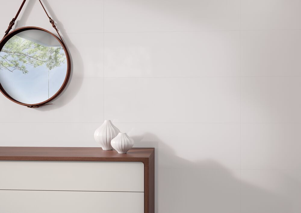 Revestimento Parede Glacial Off White Retificado Brilhante 32x59 Classe C Incepa