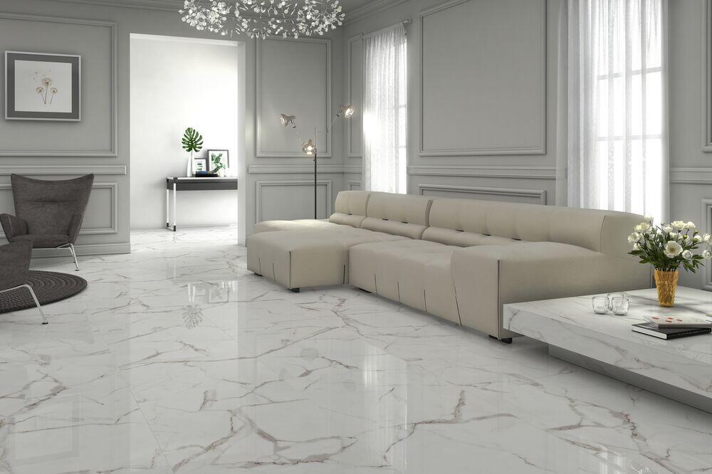 Porcelanato Calacata Retificado Acetinado 83x83 Damme