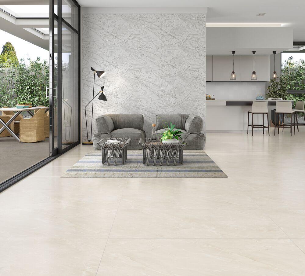 Porcelanato Atlantis Crema Retificado Acetinado 83x83 Damme