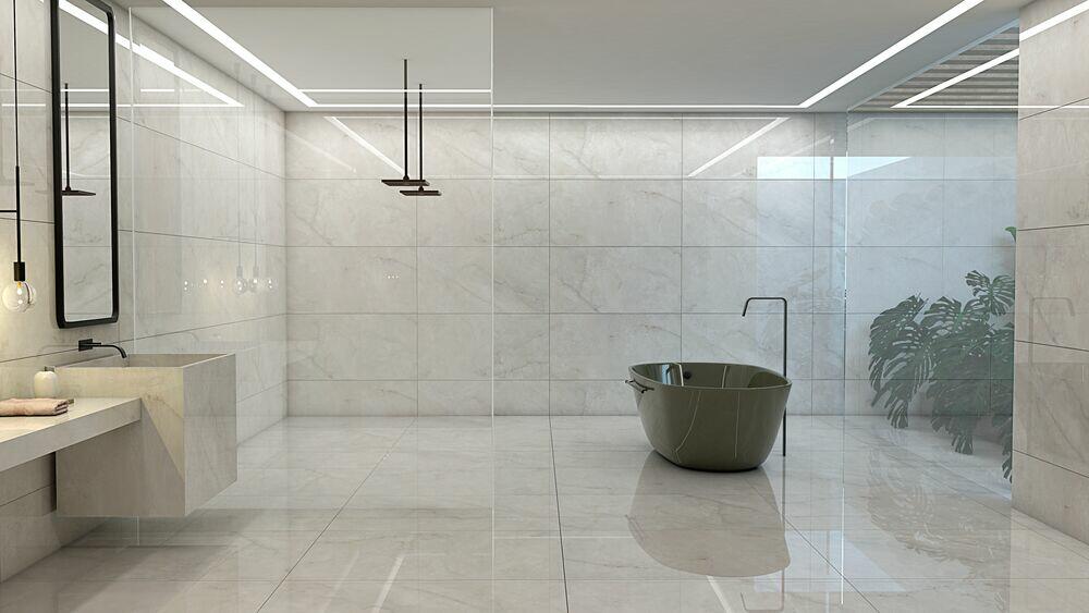 Porcelanato Polido Onix Ice 82x82 Retificado Gelo Damme