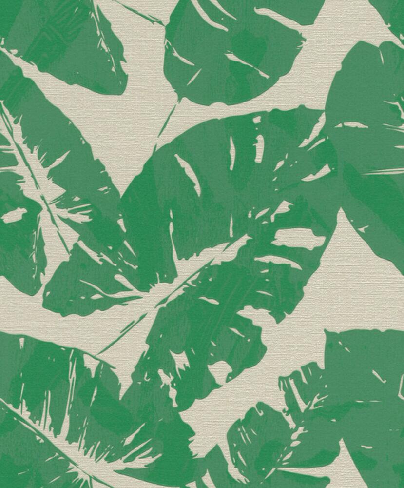 Papel de Parede 0,53x10m Folhagem Verde Diagonal