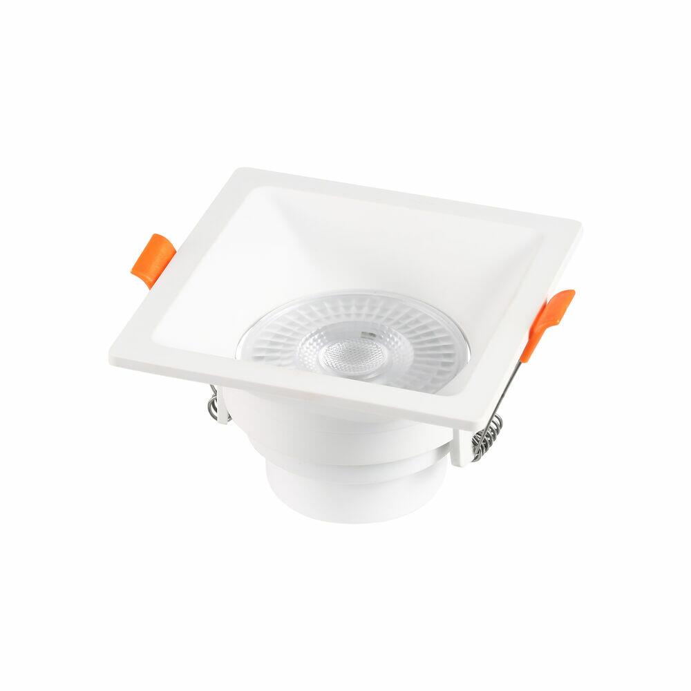 Spot Recuado Embutir LED Quadrado Branco 6w 3.000k Luz Branco Quente Blumenau Iluminação