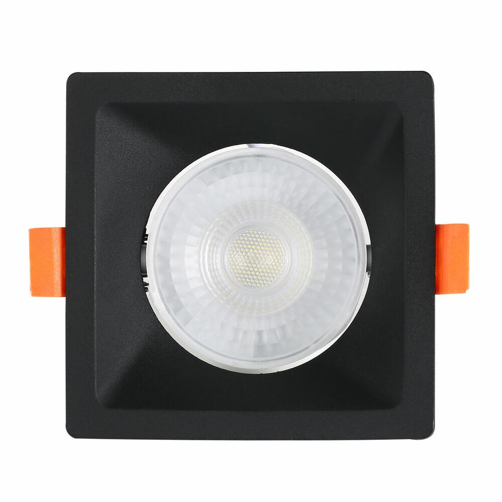Spot Recuado Embutir LED Quadrado Preto 6w 3.000k Luz Branco Quente Blumenau Iluminação