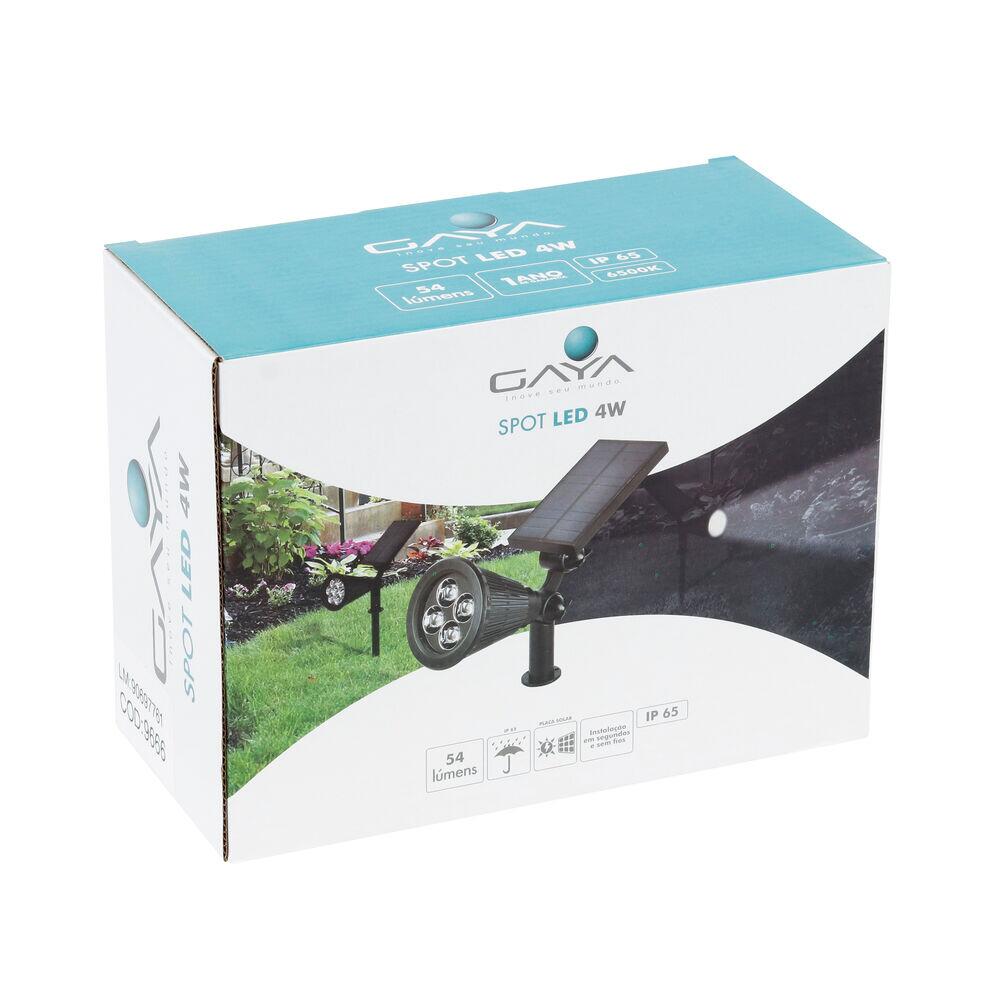 Espeto Balizador LED Solar 9667 4W Preto Gaya