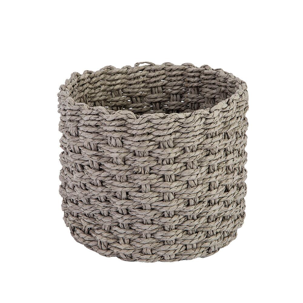Cesto Decorativo Aurora 20x20x15cm Cinza Diagonal