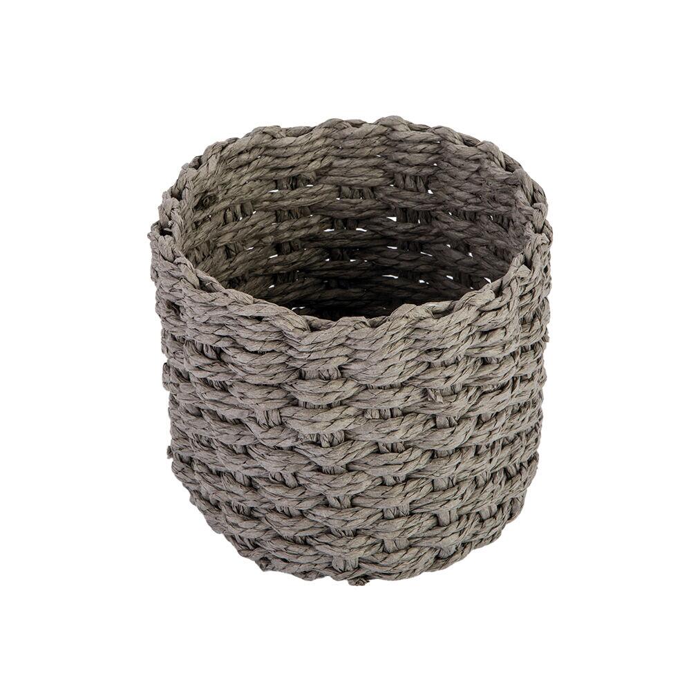 Cesto Decorativo Aurora 15x15x12cm Cinza Diagonal