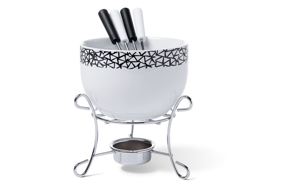 Aparelho de Fondue Branco 6 Peças Brinox