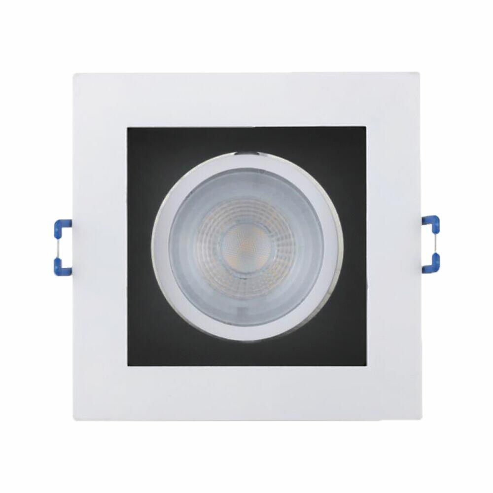 Spot Embutir Frame 5W MR16 Preto/Branco Luz Amarela Taschibra