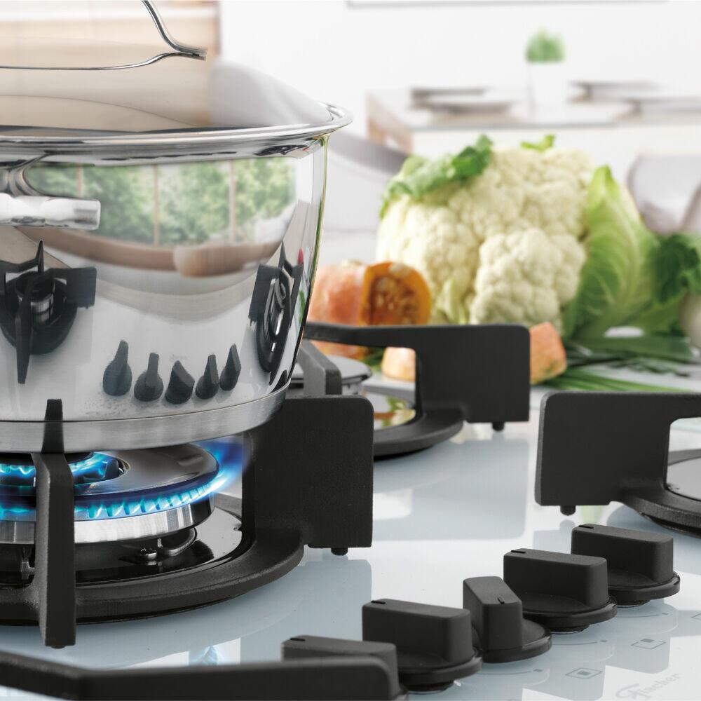Cooktop a Gás 5 Bocas TC Infinity Vidro Branco Fischer