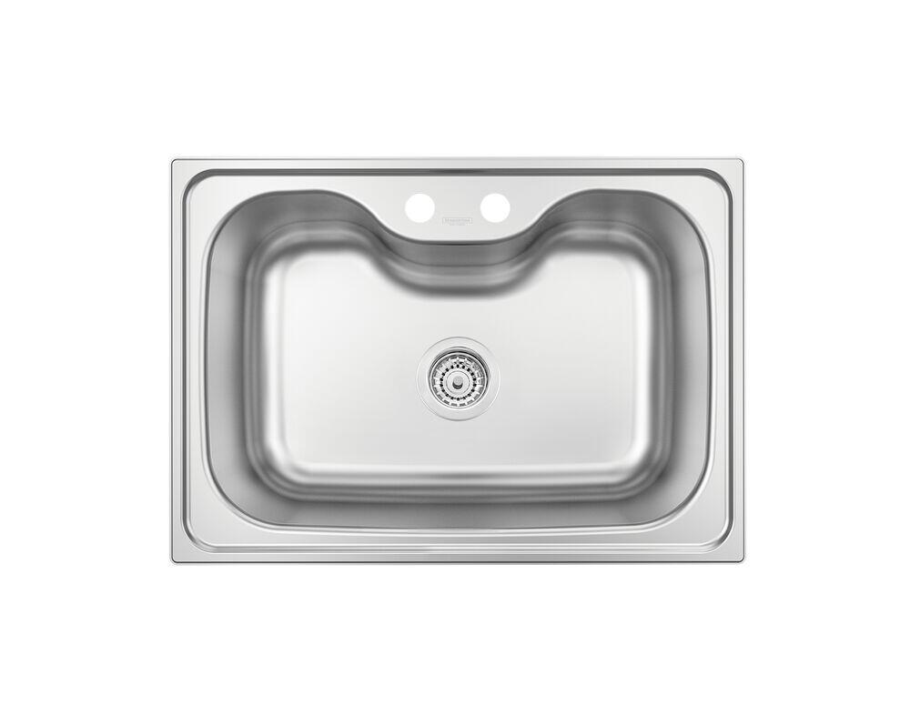 Cuba para Cozinha de Embutir Inox Simples 68,5x48,5cm Morgan Acetinado Com Válvula Tramontina