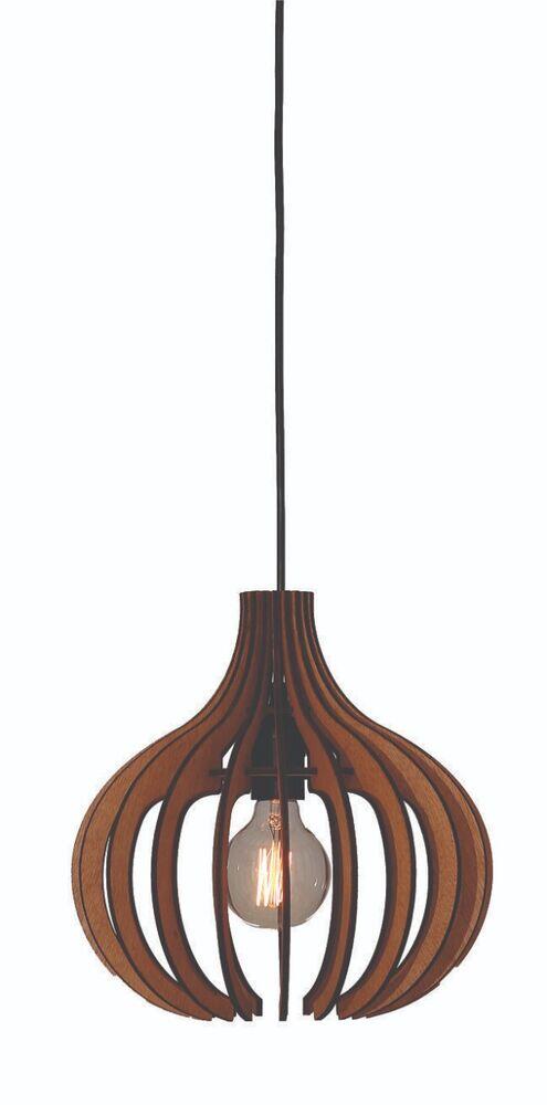 Pendente Illumine 1 Lâmpada Laila Cabo PP 20cm E27 Imbuia