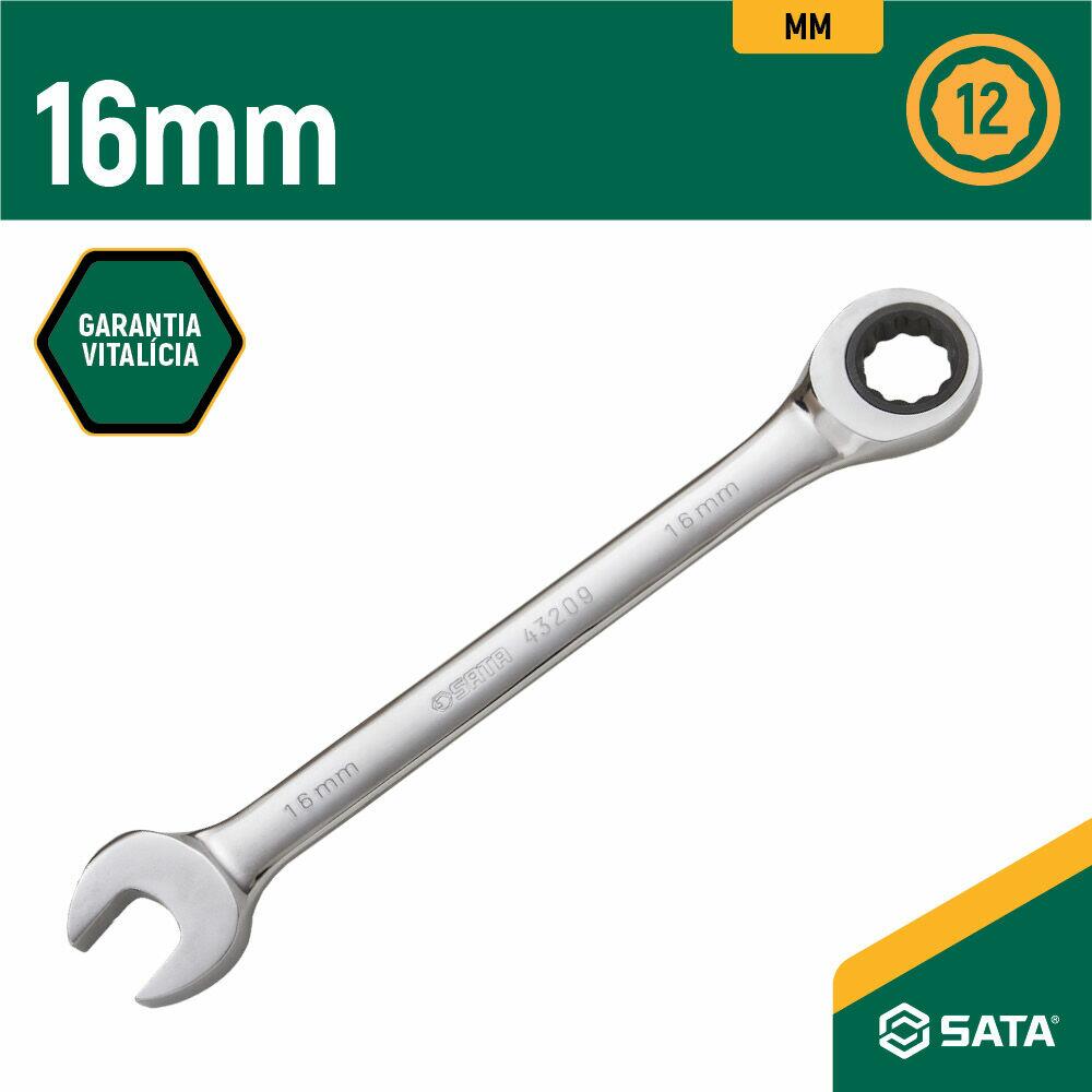 Chave Combinada com Catraca 16mm Apex Sata Cromo Vanádio