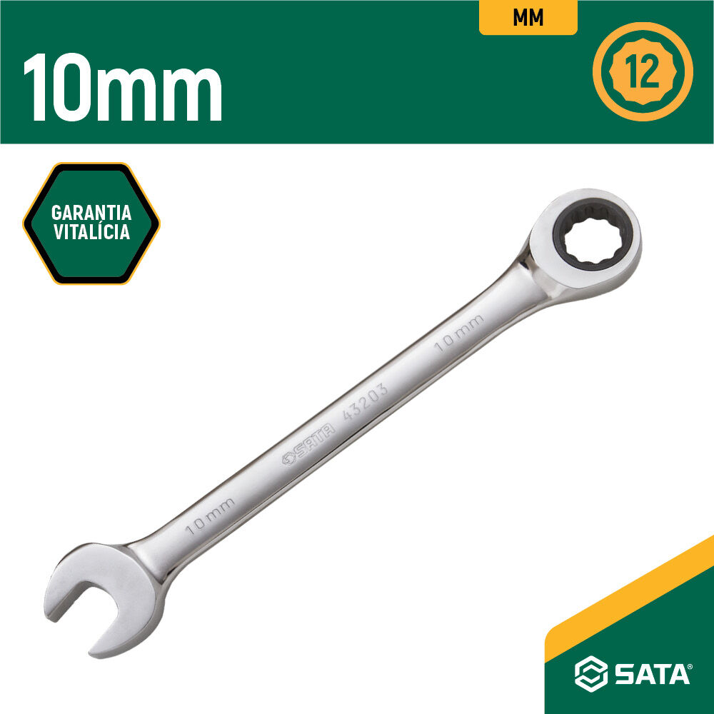 Chave Combinada com Catraca 10mm Apex Sata Cromo Vanádio