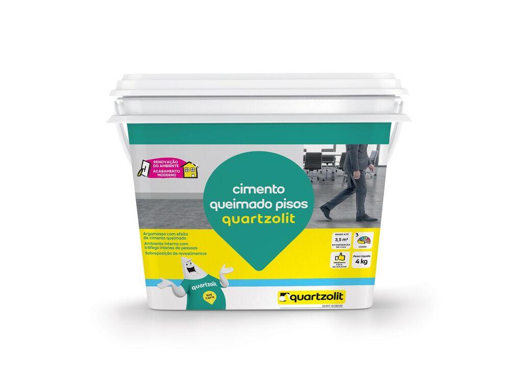 Revestimento em Acrílico Quartzolit Cimento Queimado 4kg Grafite