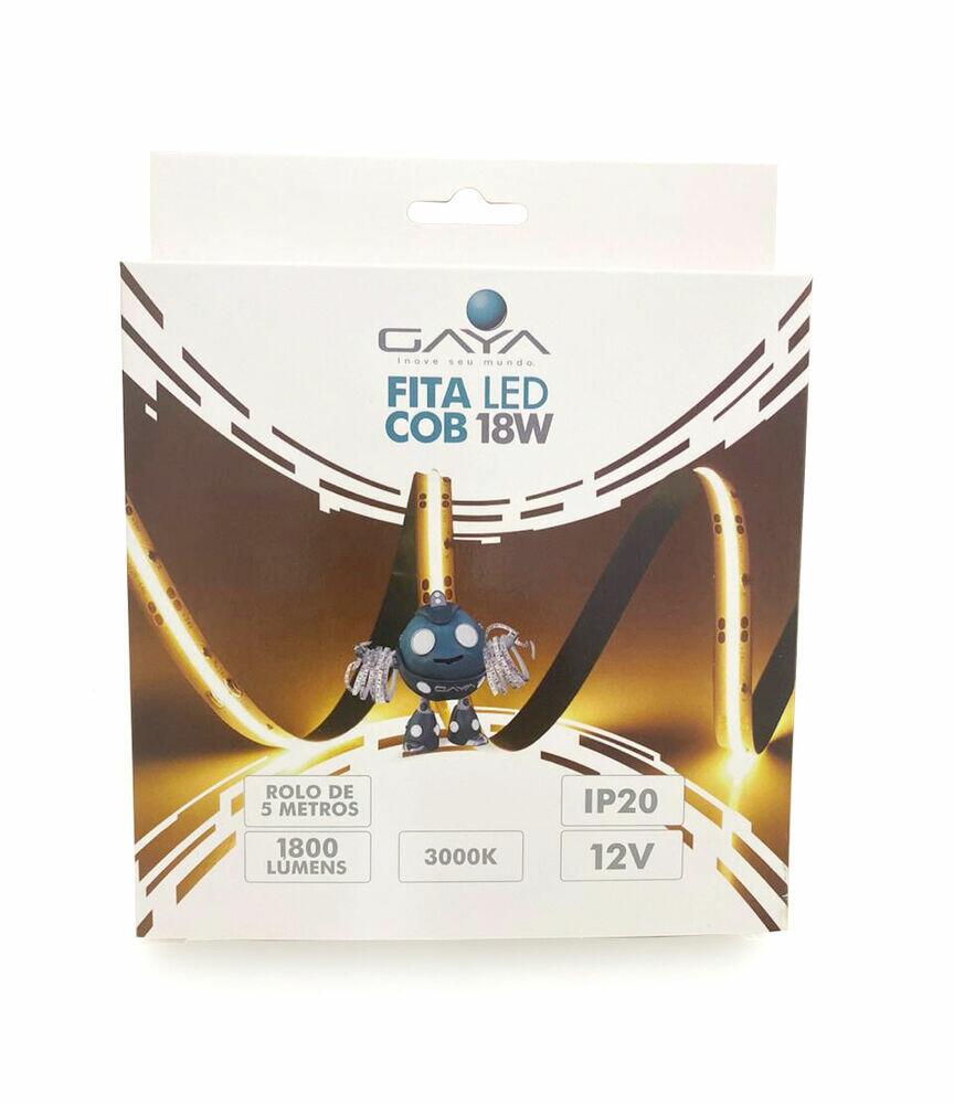 Fita LED 18W 5M 12V 3000K Luz Amarela Gaya