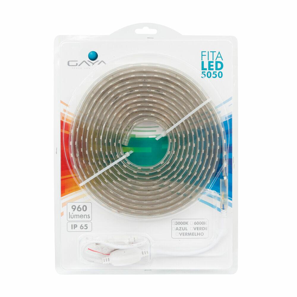 Fita LED Gaya 14.4W Luz Branca 5m com Fonte 6000K