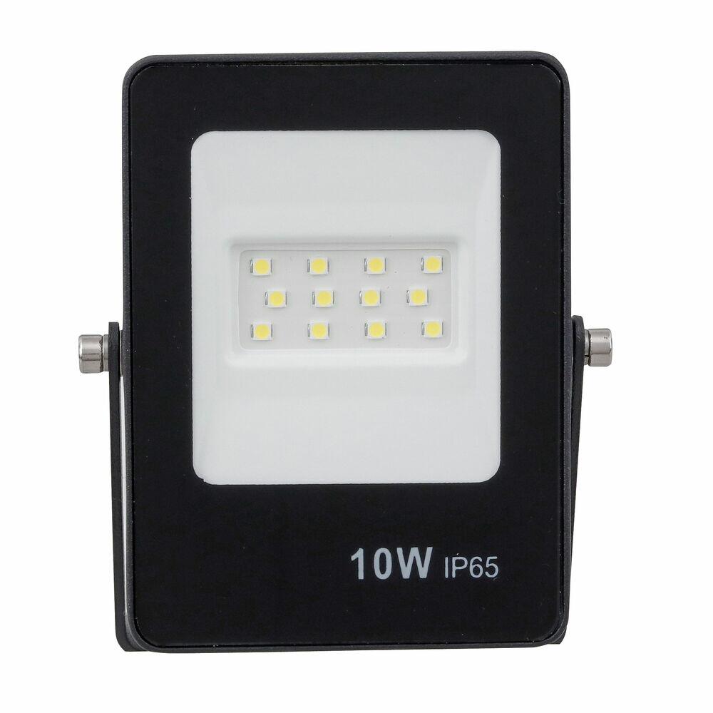 Refletor LED Ultrafino 10W Preto 6500K Bivolt Luz Branca Gaya