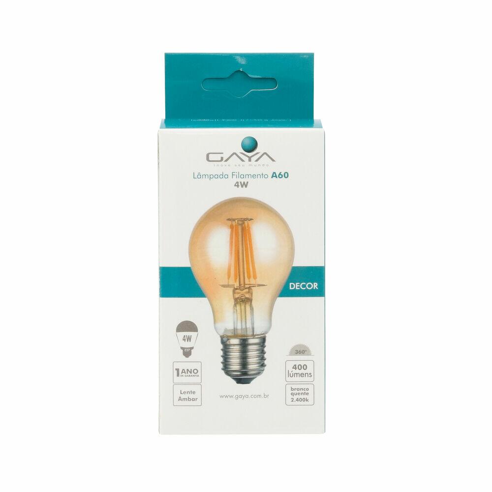 Lâmpada LED Filamento Vintage A60 Gaya Bivolt 2400K