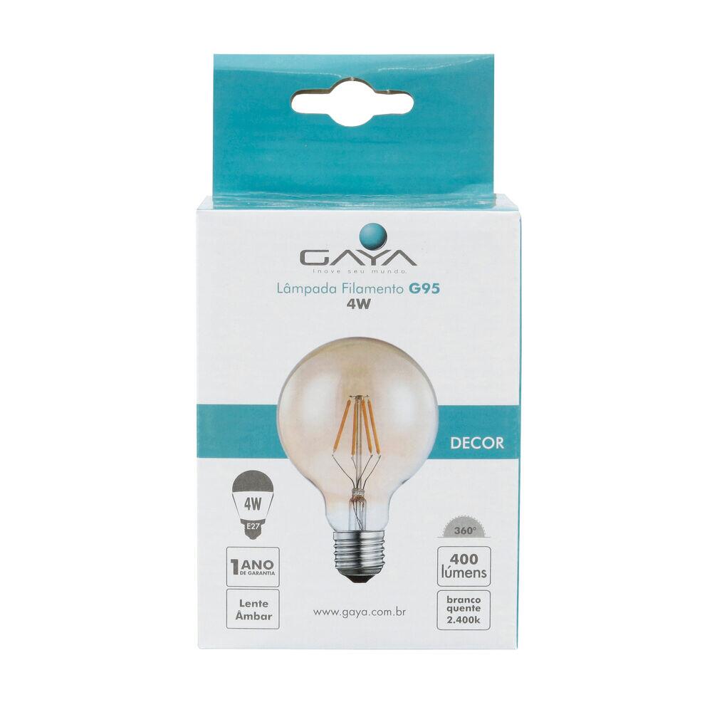 Lâmpada LED Filamento Vintage G95 Gaya Bivolt 2400K