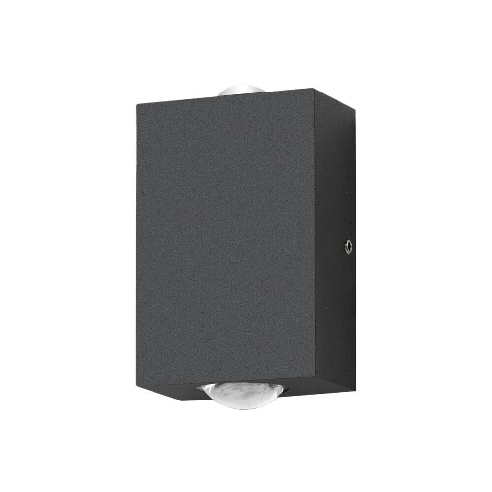 Arandela Mini LED Retangular Preto Fosco 2w 3.000k Luz Branco Quente Blumenau Iluminação