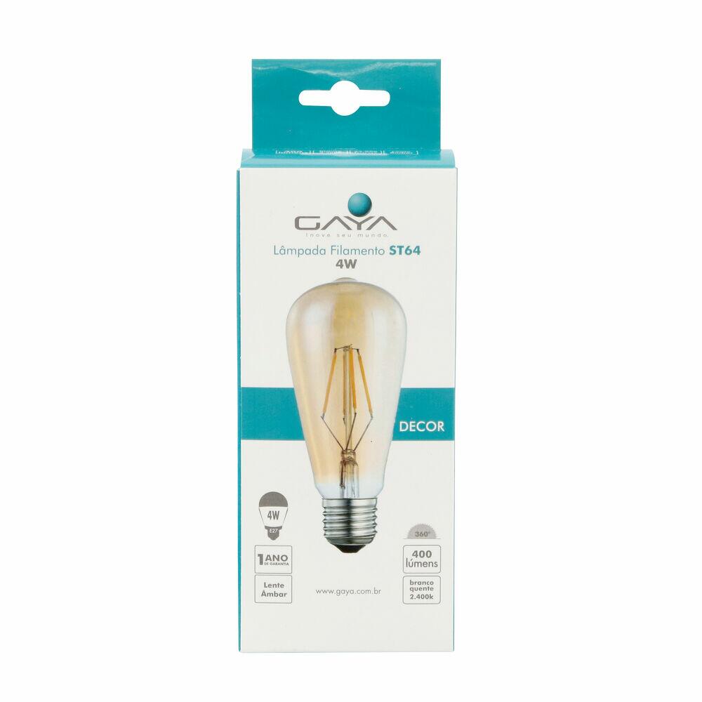 Lâmpada LED Filamento Vintage ST64 Gaya Bivolt 2400K