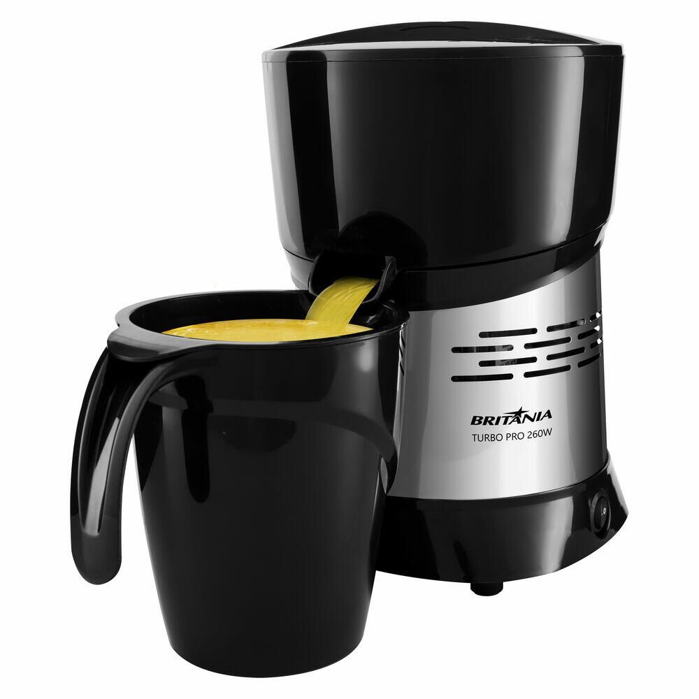 Espremedor de Frutas Turbo Pro 260W Inox Preto Bivolt Britânia