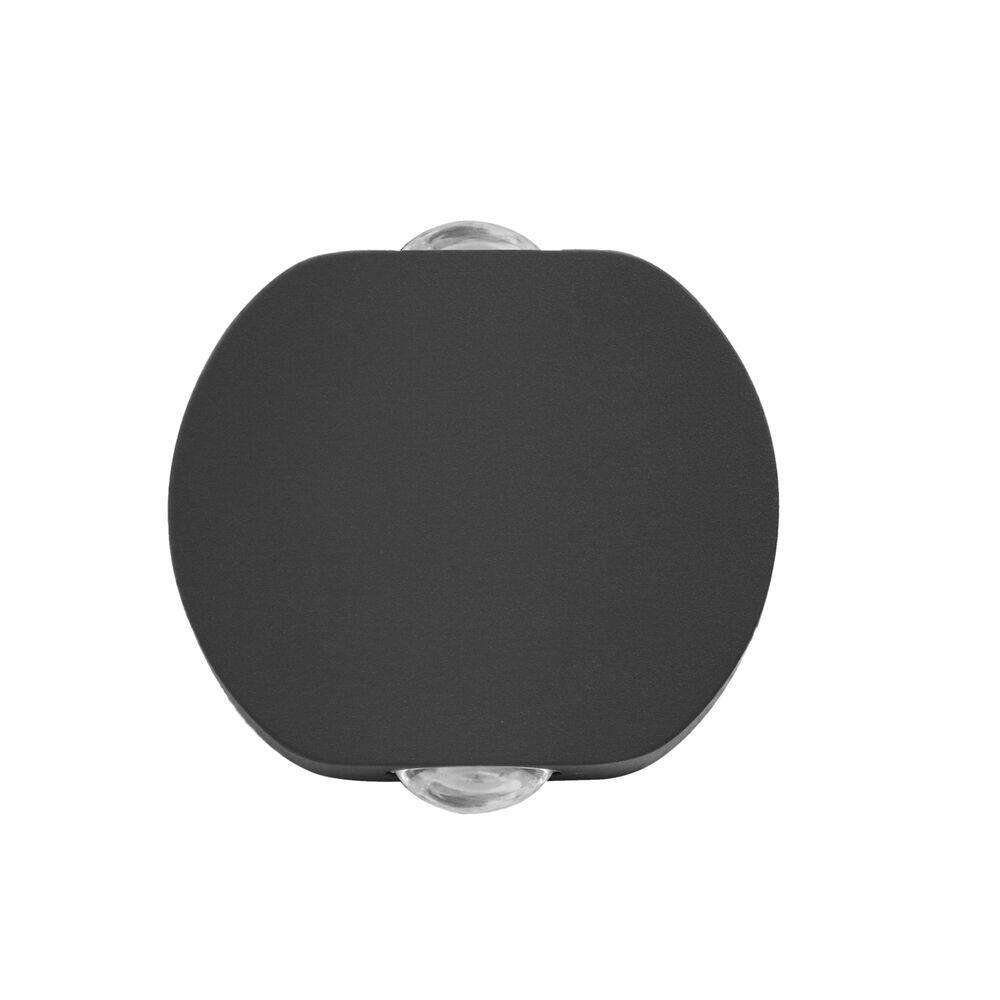 Arandela Mini LED Redondo Preto Fosco 2w 3.000k Luz Branco Quente Blumenau Iluminação
