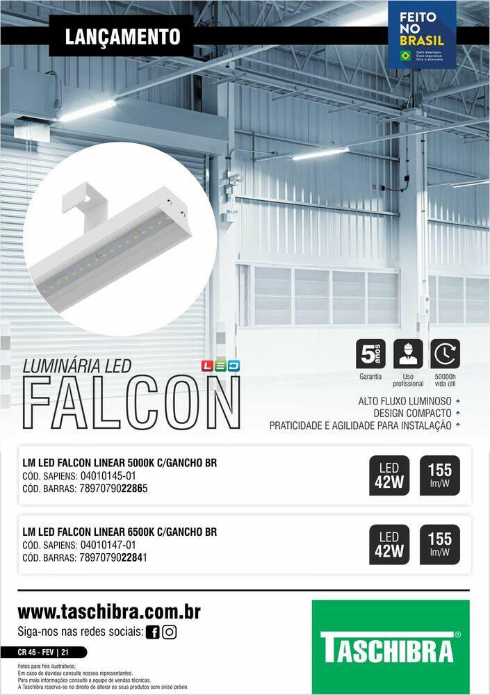 Luminária de Teto LED Sobrepor Falcon 42W Luz Branca Taschibra
