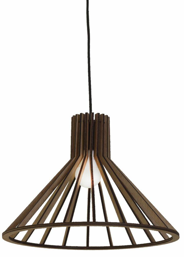 Pendente Illumine 1 Lâmpada Leda Cabo PP 40cm E27 Nogueira Moka