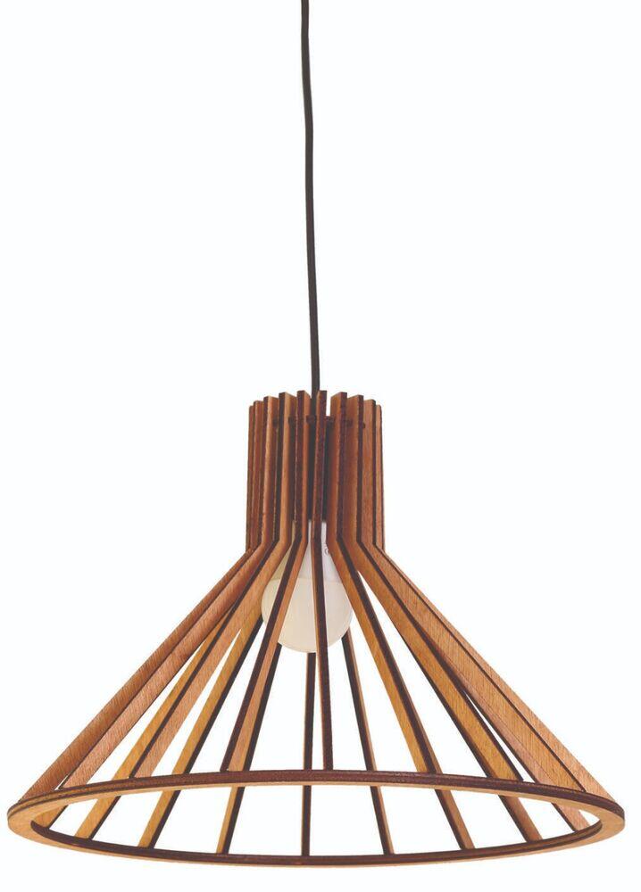 Pendente Illumine 1 Lâmpada Leda 40cm E27 Imbuia