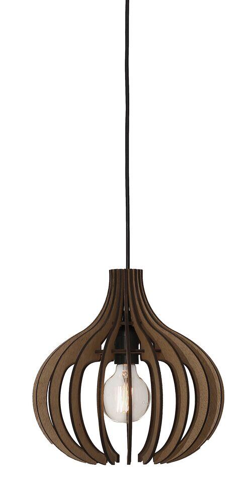 Pendente Illumine 1 Lâmpada Laila Cabo PP 30cm E27 Nogueira Moka