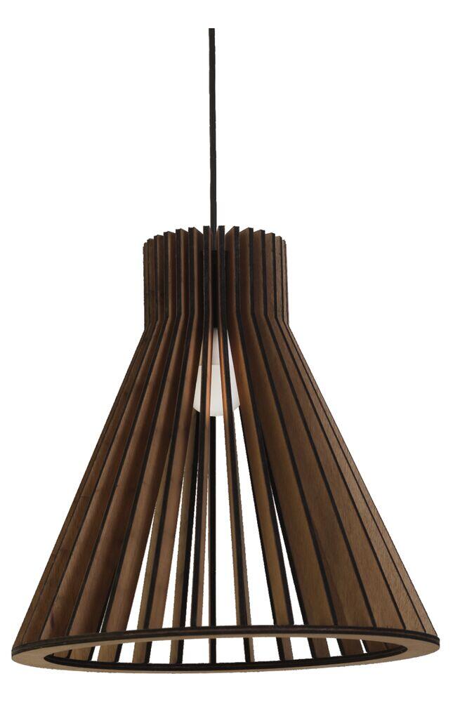 Pendente Illumine 1 Lâmpada Lilis Cabo PP 40cm E27 Nogueira Moka