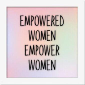 Quadro Diagonal Frases Empowered 18x18cm Branco Quadrado