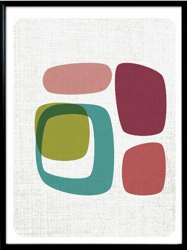 Quadro Diagonal Harmony Verde 34x44cm Moldura Preta Quadrado