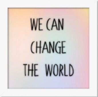 Quadro Diagonal Frases Change 18x18cm Branco Quadrado