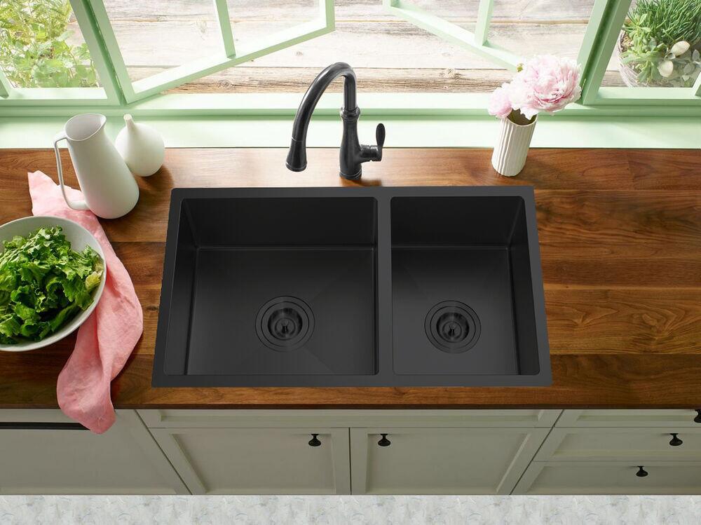 Cuba para Cozinha de Embutir Inox Dupla Gourmet Cinza Chumbo 76,2x42cm Addra