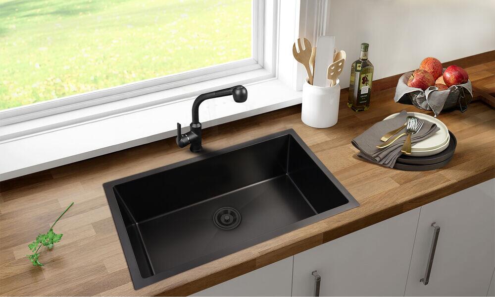 Cuba para Cozinha de Embutir Gourmet Aço Inox Cinza Chumbo 76x44 Addra