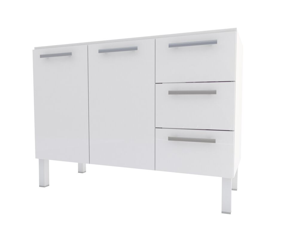 Balcão de Cozinha Aço Vênus 117cm Branco Cozimax
