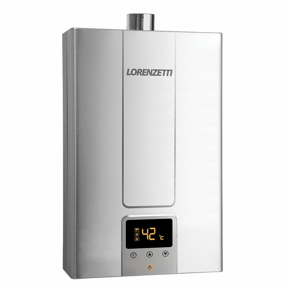 Aquecedor de Água a Gás GN Digital 15L/min Branco Inox LZ1600DE Lorenzetti