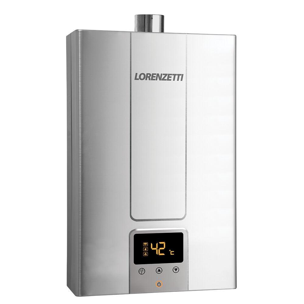 Aquecedor de Água a Gás GLP Digital 15L/min Branco Inox LZ1600DE Lorenzetti