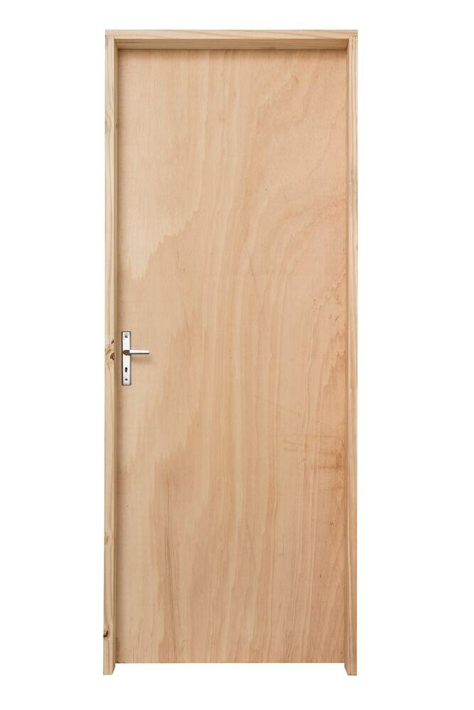 Kit Porta de Abrir Madeira Pinus PIP6678G 2,13m x 0,75m x 13cm Esquerda Grantok