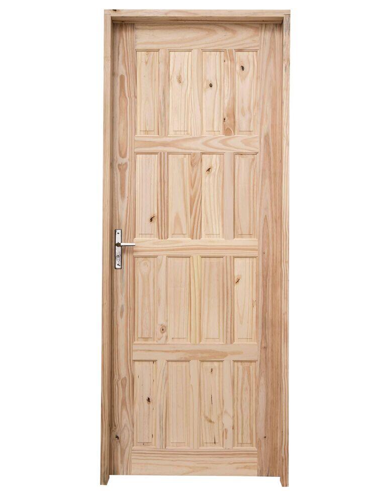 Kit Porta de Abrir Madeira Pinus Grantok PEP1590G 2,13x0,95m Direita