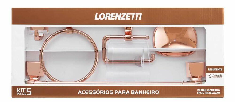 Kit de Acessórios 5 Peças para Banheiro 200 F24 Rose Gold Lorenzetti