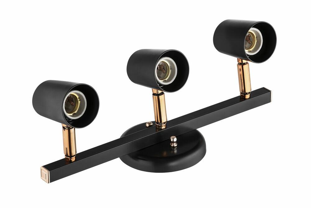 Trilho Linha Versátil 3 Lâmpadas E27 Preto/Cobre 424/3 PR/CO Dital